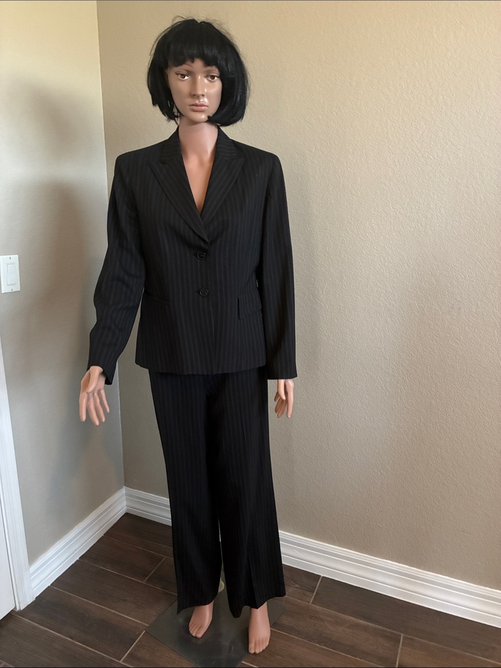 Jones New York Black Pinstripe Two-Piece Women's Suit